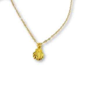 Mini Mermaid Sea Shell 14K Gold Necklace