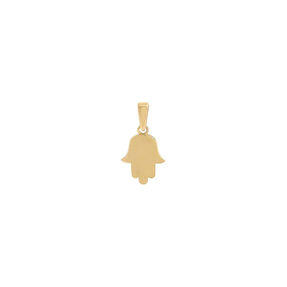 Mini Solid Hamsa Charm 14K