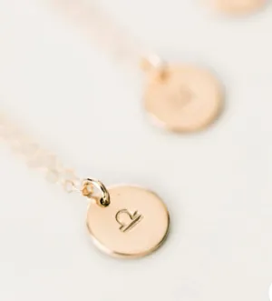 MINI stamped Zodiac disc necklace