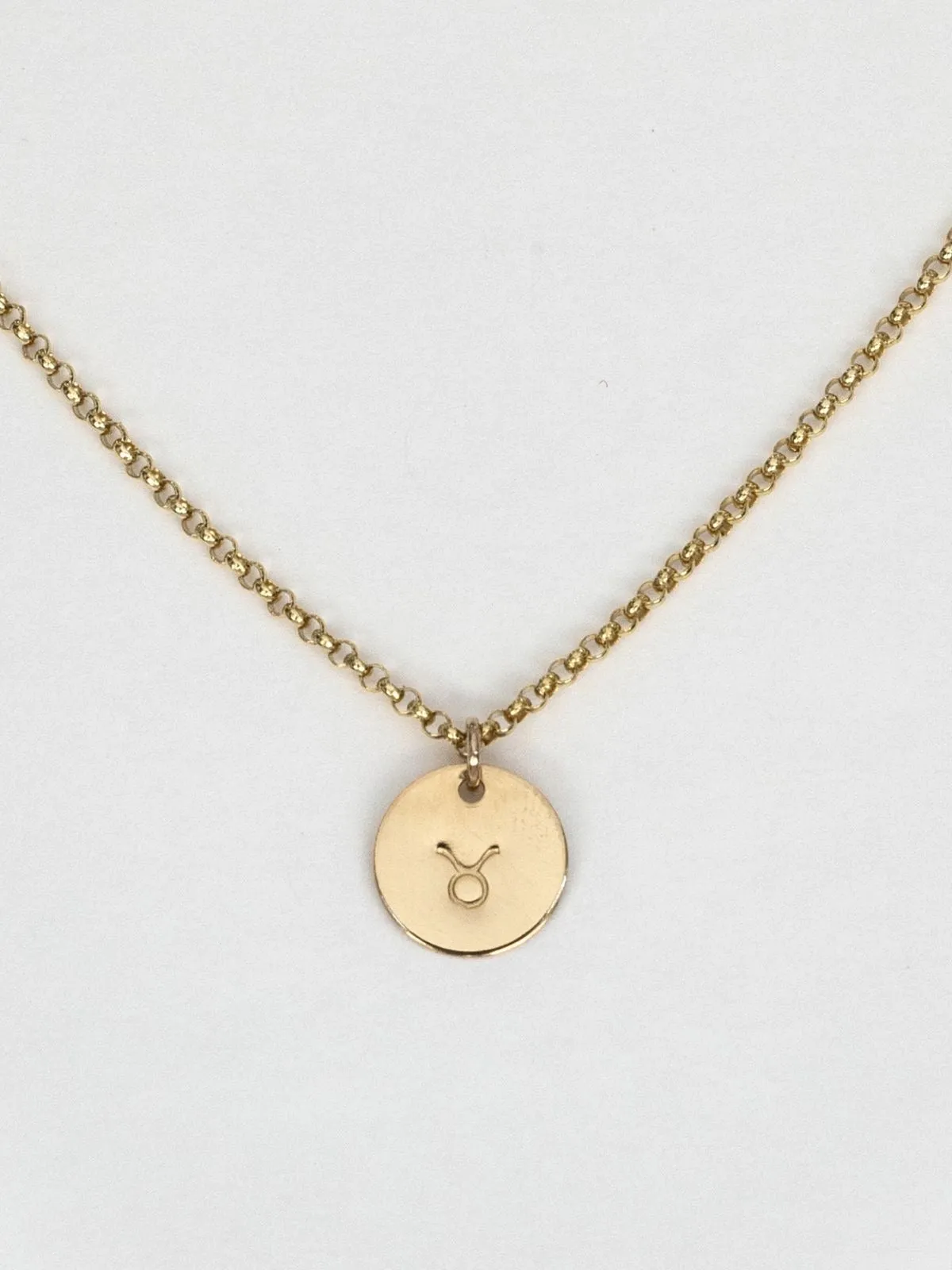 MINI stamped Zodiac disc necklace