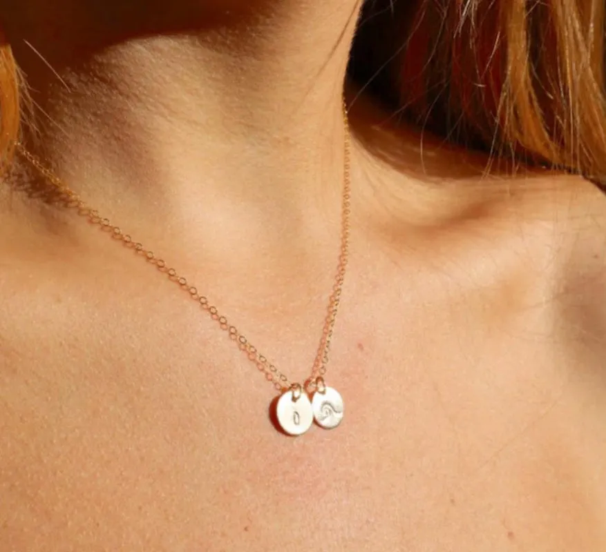 MINI stamped Zodiac disc necklace