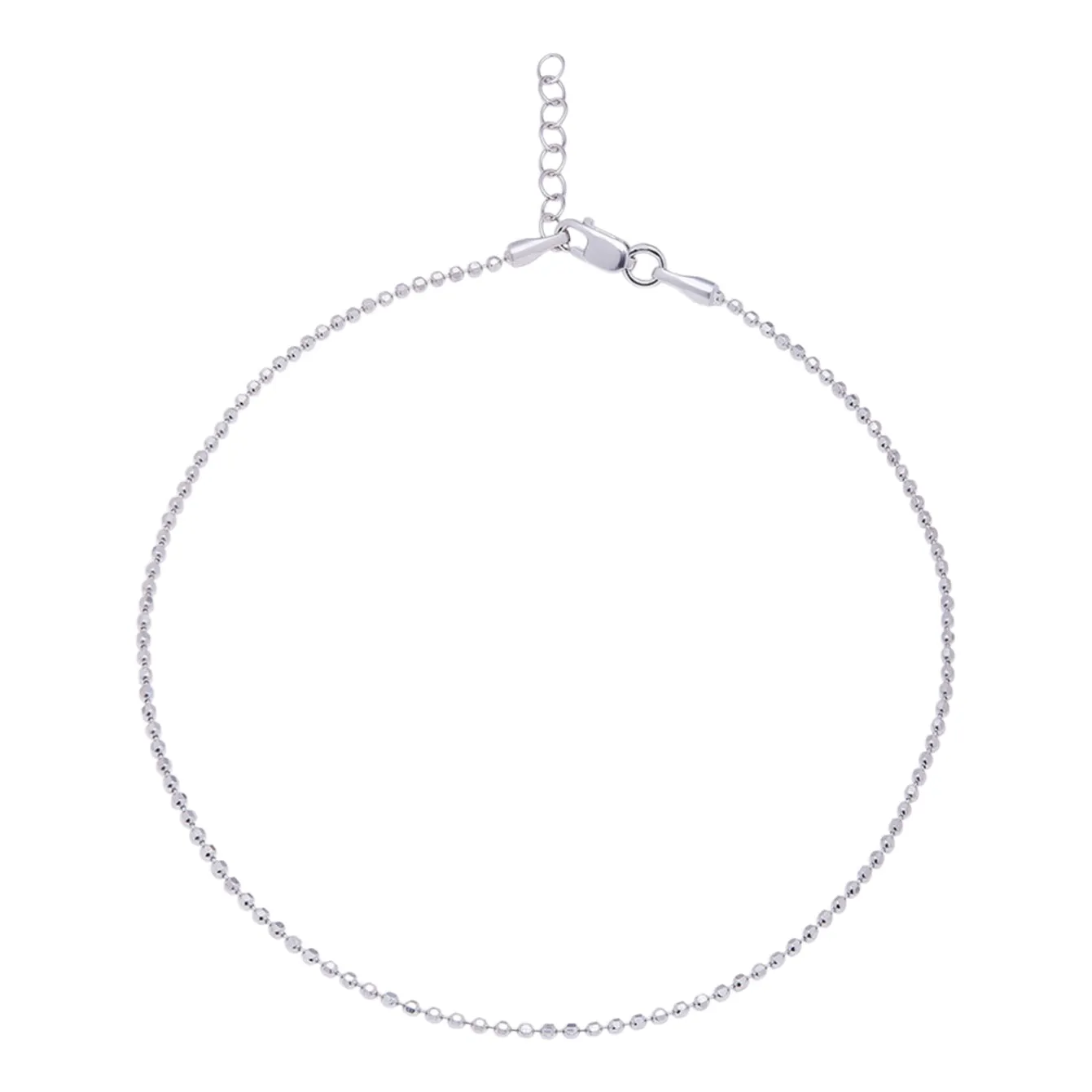 Minimal Tiny Beads 925 Sterling Silver Anklet