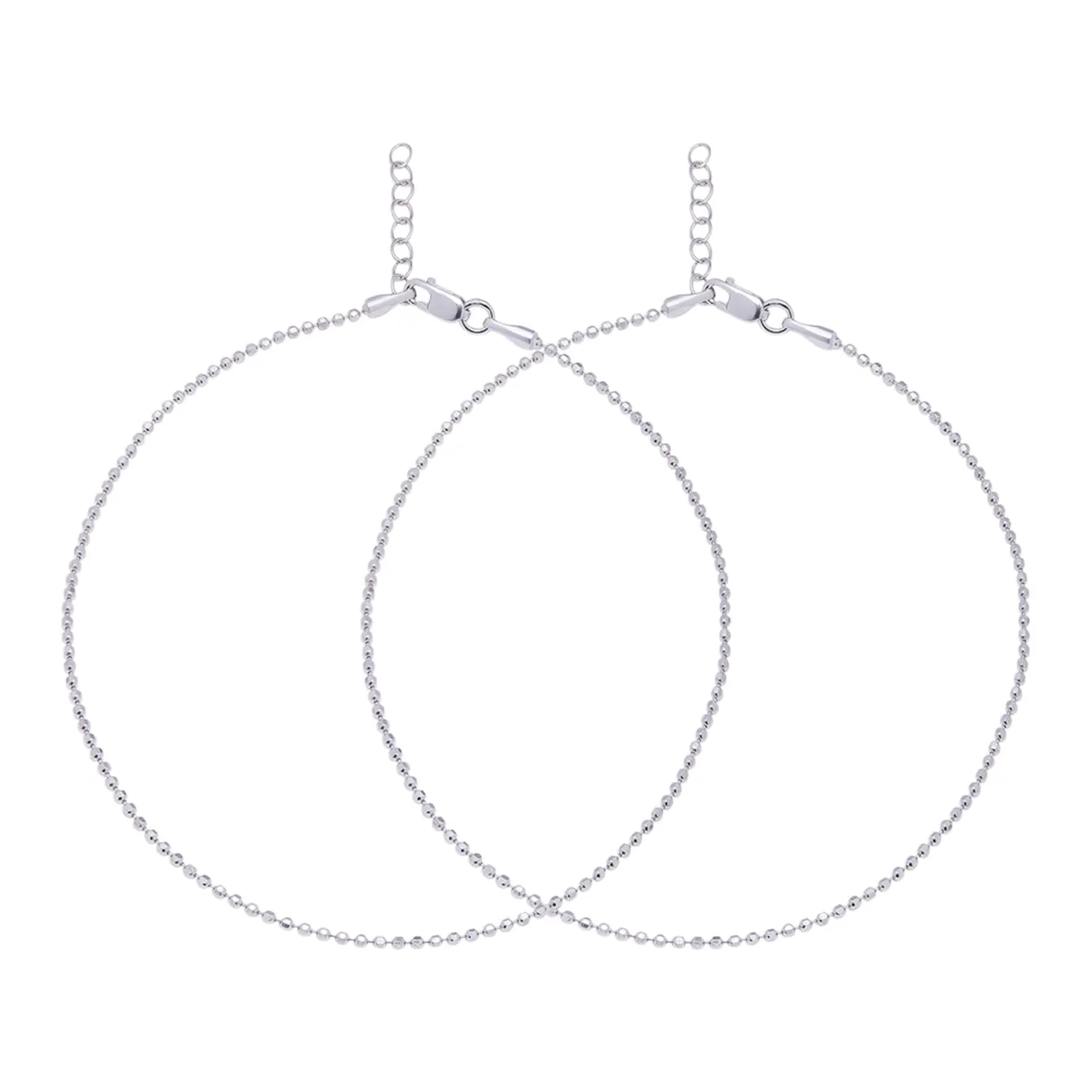 Minimal Tiny Beads 925 Sterling Silver Anklet
