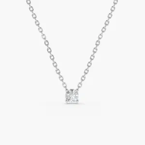 Minimalist Jewelry Solitaire Diamond Silver Necklace