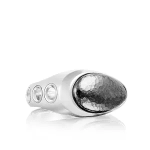 Monterey Roadster Hammered Silver Vented Ring