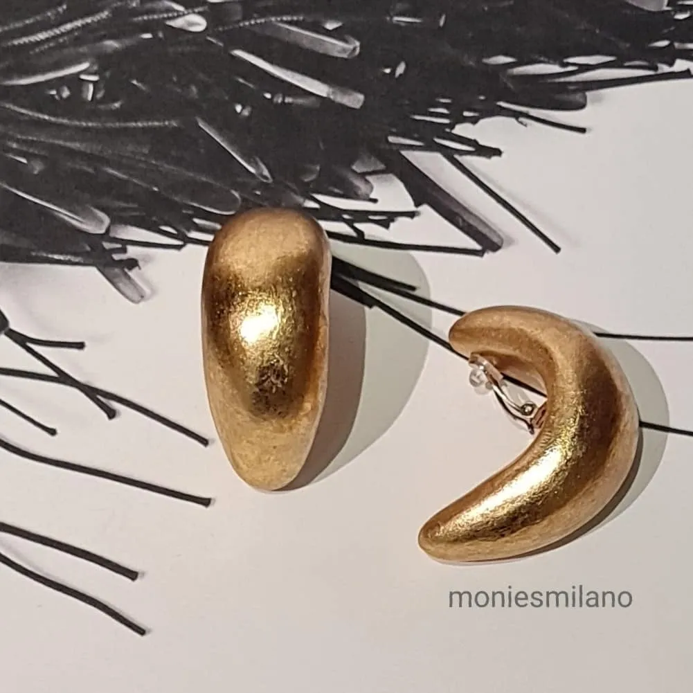 Moon Monies Gold Foil & Acacia Earrings