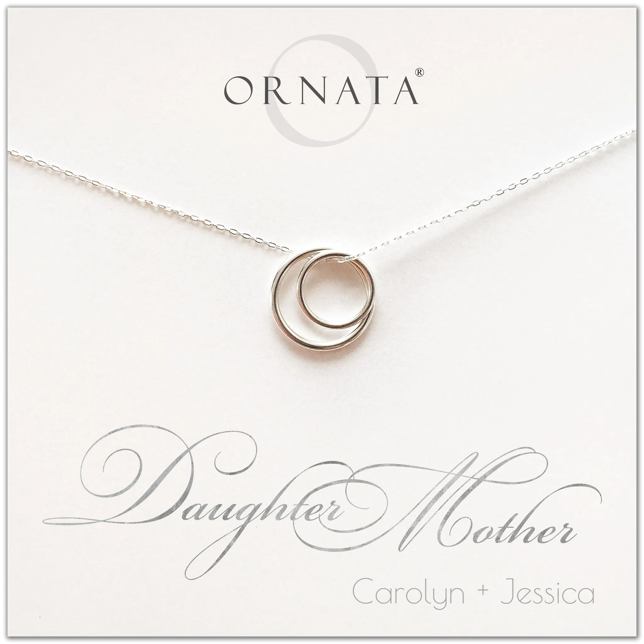 Mother Daughter PERSONALIZED Sterling Silver Necklace by Ornata