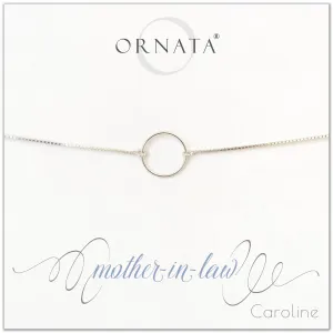 “Mother-In-Law” Sterling Silver Bolo Bracelet on Personalized Jewelry Card