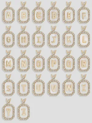 MOTHER OF PEARL INITIAL NECKLACE
