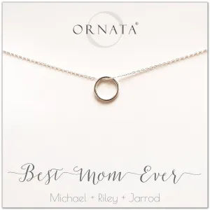 Mother's Day Jewelry - Best Mom Ever Sterling Silver Necklace - Personalized