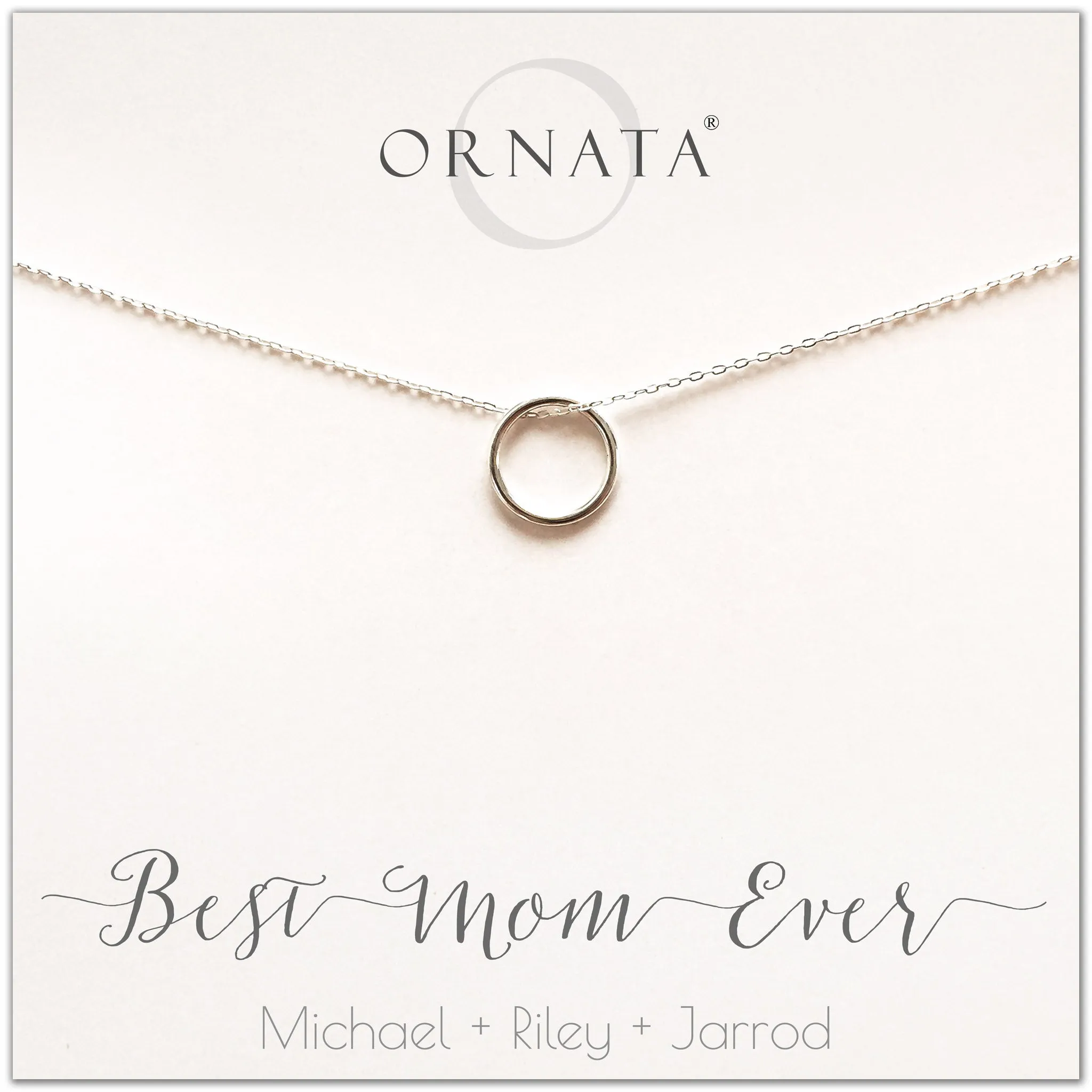 Mother's Day Jewelry - Best Mom Ever Sterling Silver Necklace - Personalized