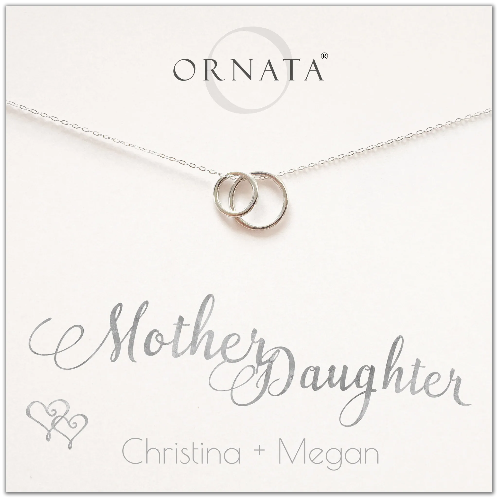 Mother's Day Jewelry - Mother Daughter Sterling Silver Necklace - Personalized | Small