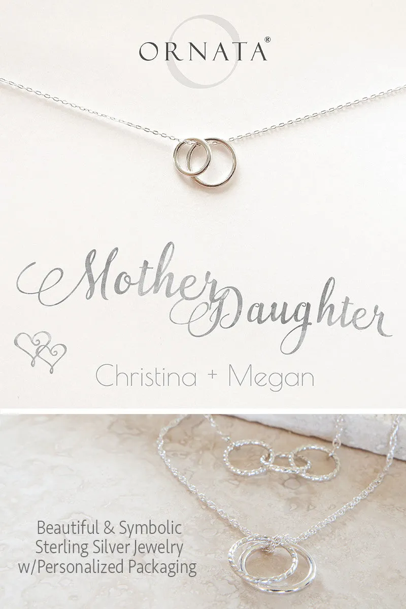 Mother's Day Jewelry - Mother Daughter Sterling Silver Necklace - Personalized | Small