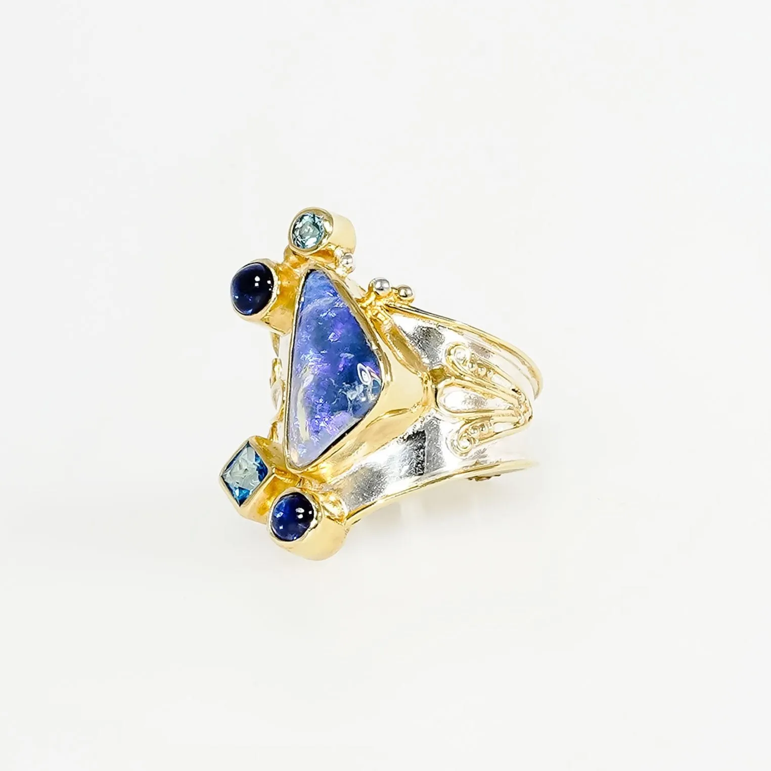 Multi Blue Gemstone Ring