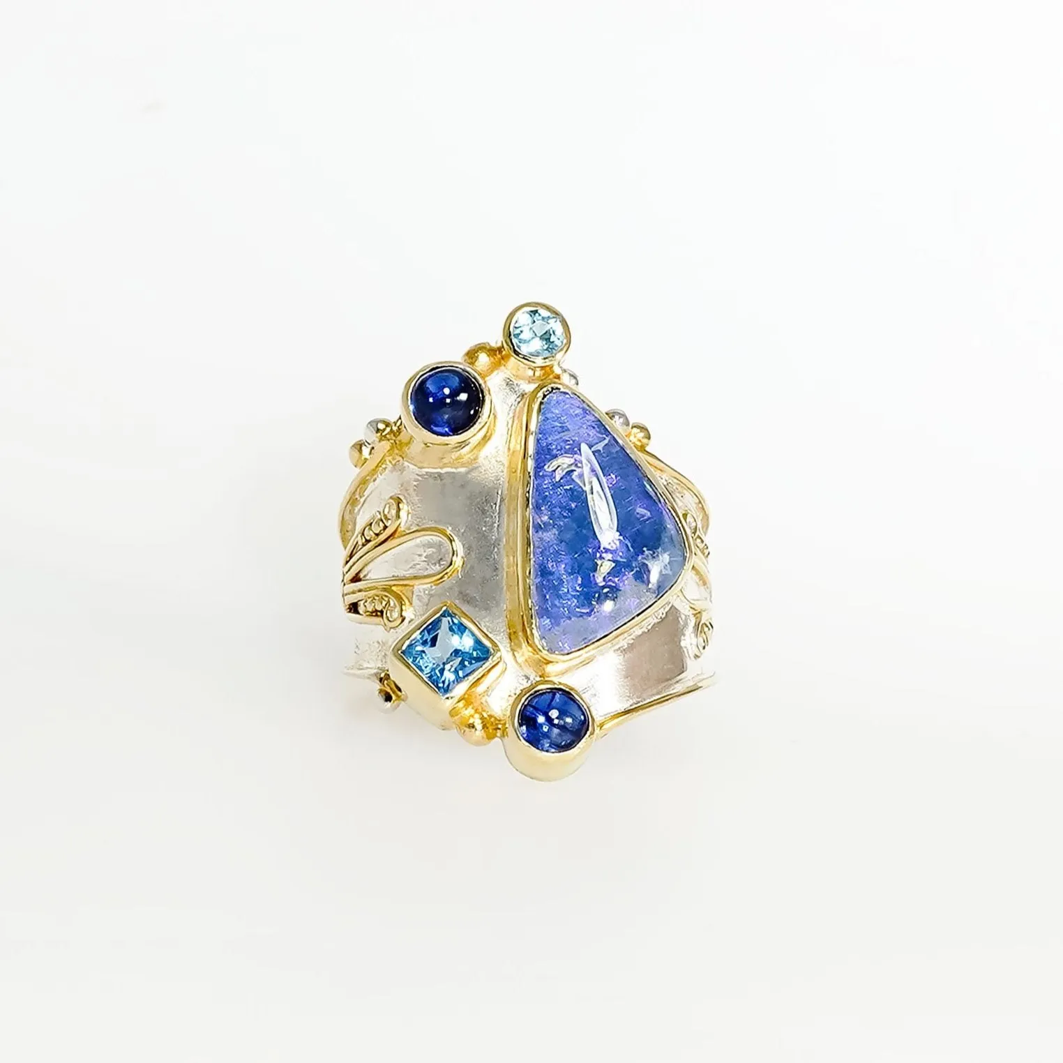 Multi Blue Gemstone Ring