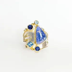Multi Blue Gemstone Ring
