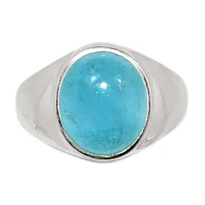 Natural Cabochon Aquamarine 925 Solid Sterling Silver Unisex Ring Size 7, 7.5, 8, 9, 9.25