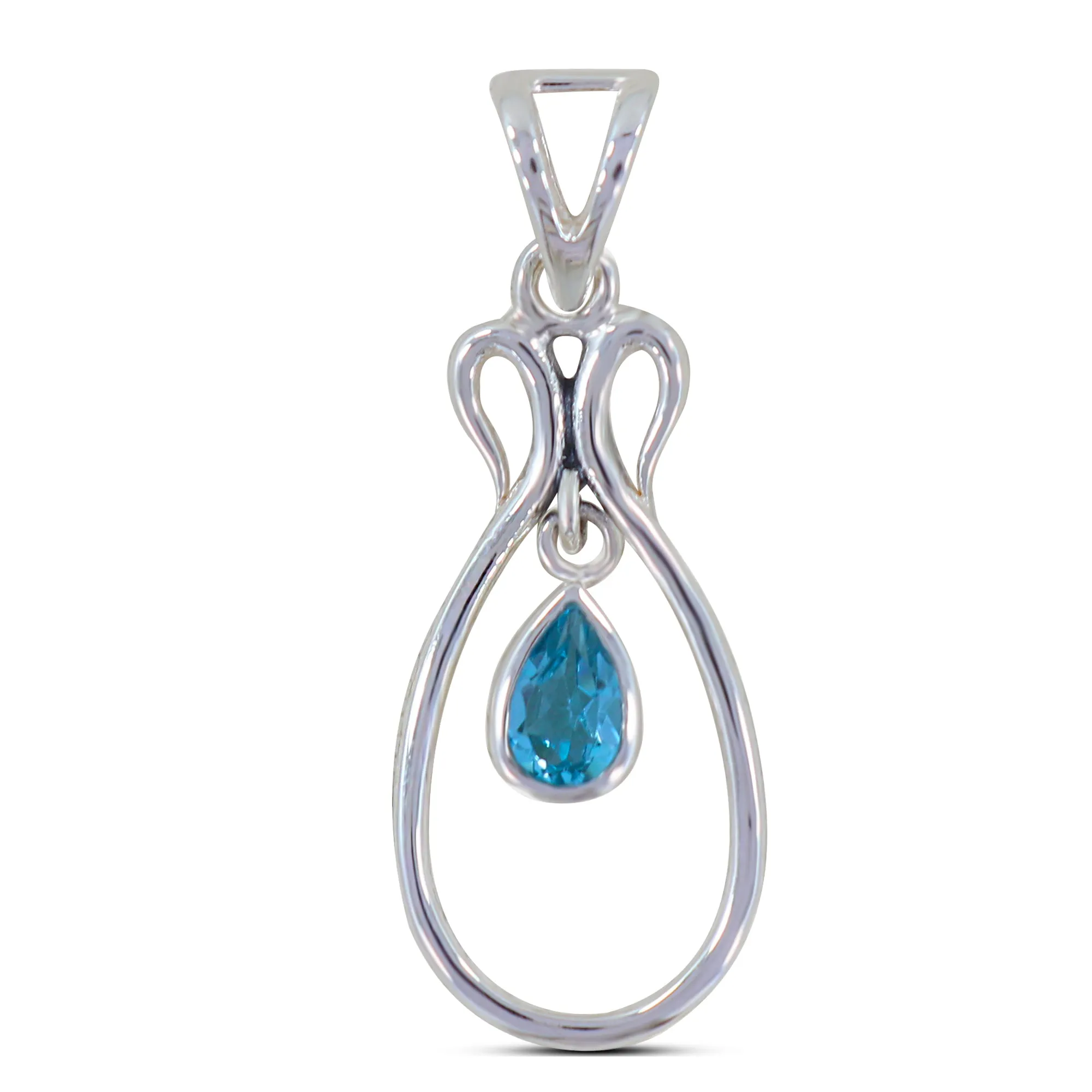 Natural Garnet Gemstone Silver Pendant