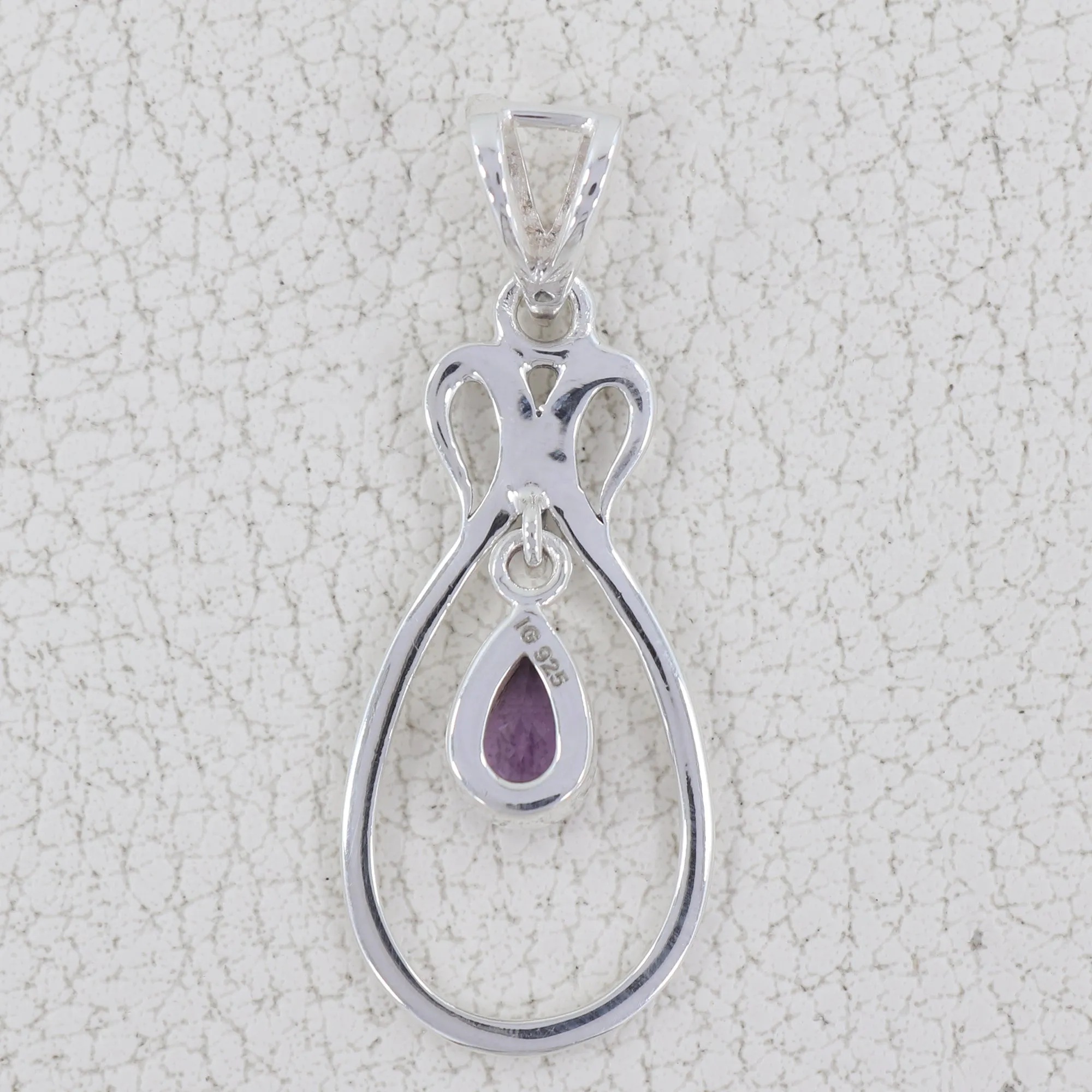 Natural Garnet Gemstone Silver Pendant