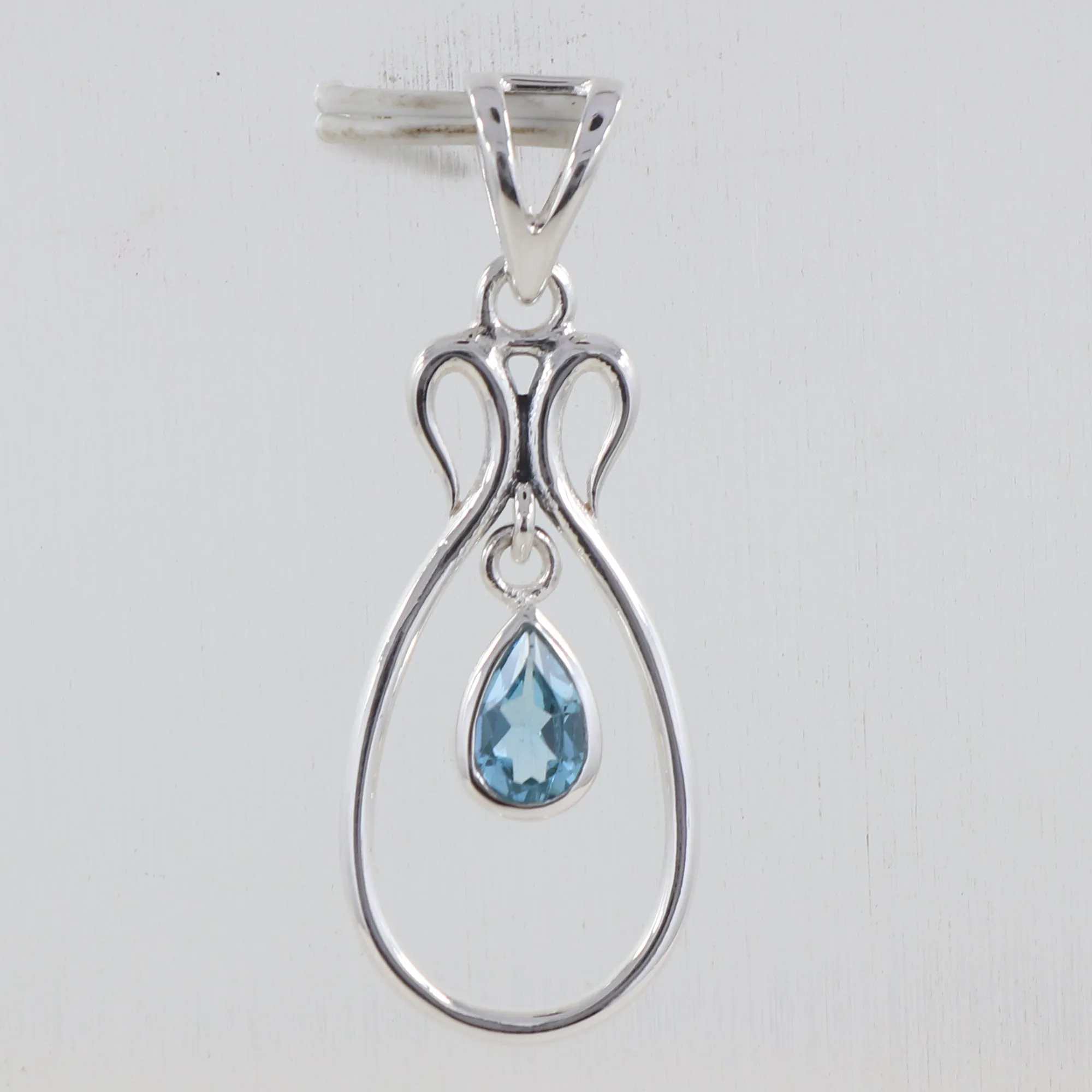 Natural Garnet Gemstone Silver Pendant