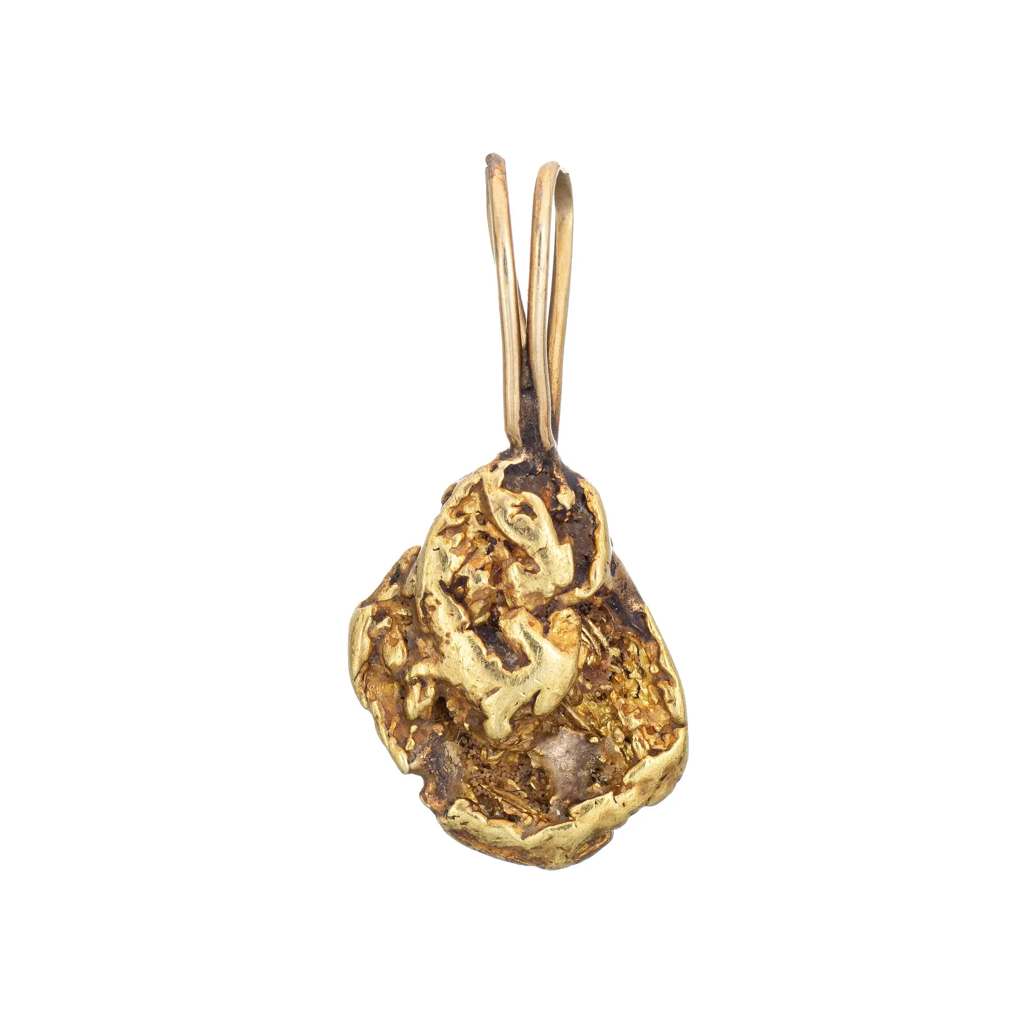 Natural Gold Nugget Pendant 22k to 24k Organic Vintage Charm Jewelry 14k Jewelry