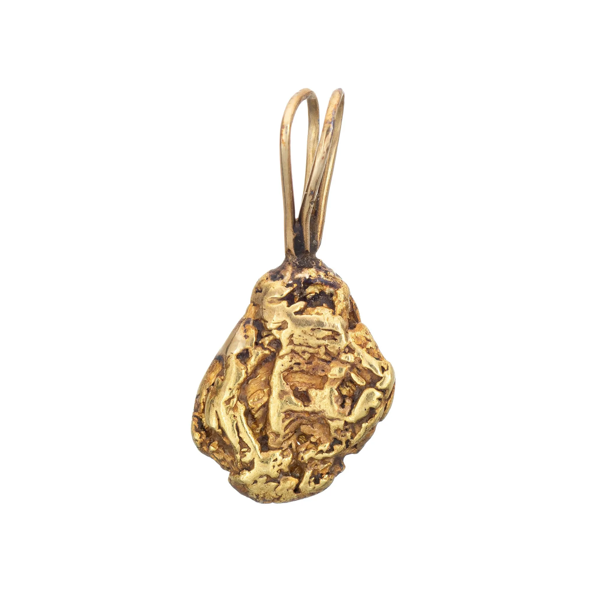 Natural Gold Nugget Pendant 22k to 24k Organic Vintage Charm Jewelry 14k Jewelry