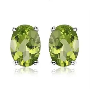 Natural Peridot Stud Earrings