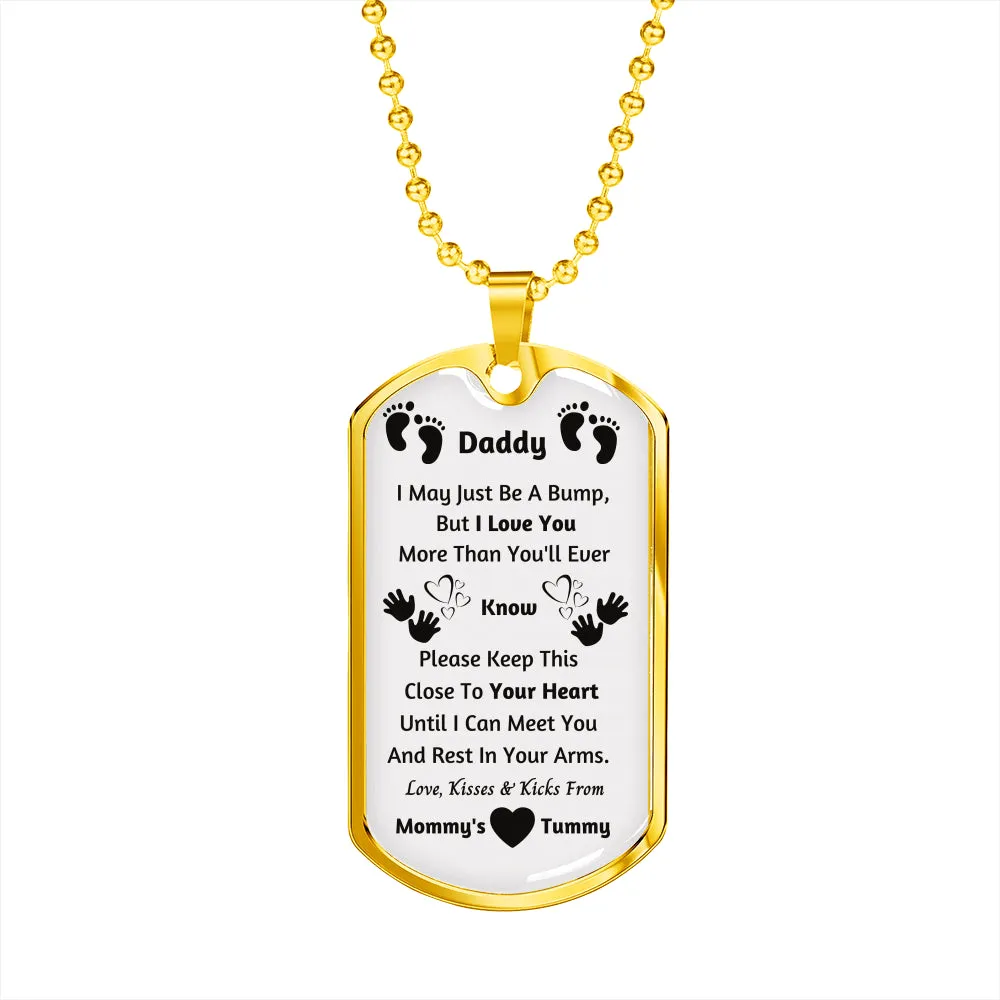 New Dad Gifts: New Dad Dog Tag Pendant Set  - New Dad Gift From Baby Bump - New Dad Gift From Wife - Baby Bump Gift - Dad Necklace - New Daddy Gifts - New Dad Jewelry - Expecting Father Gifts