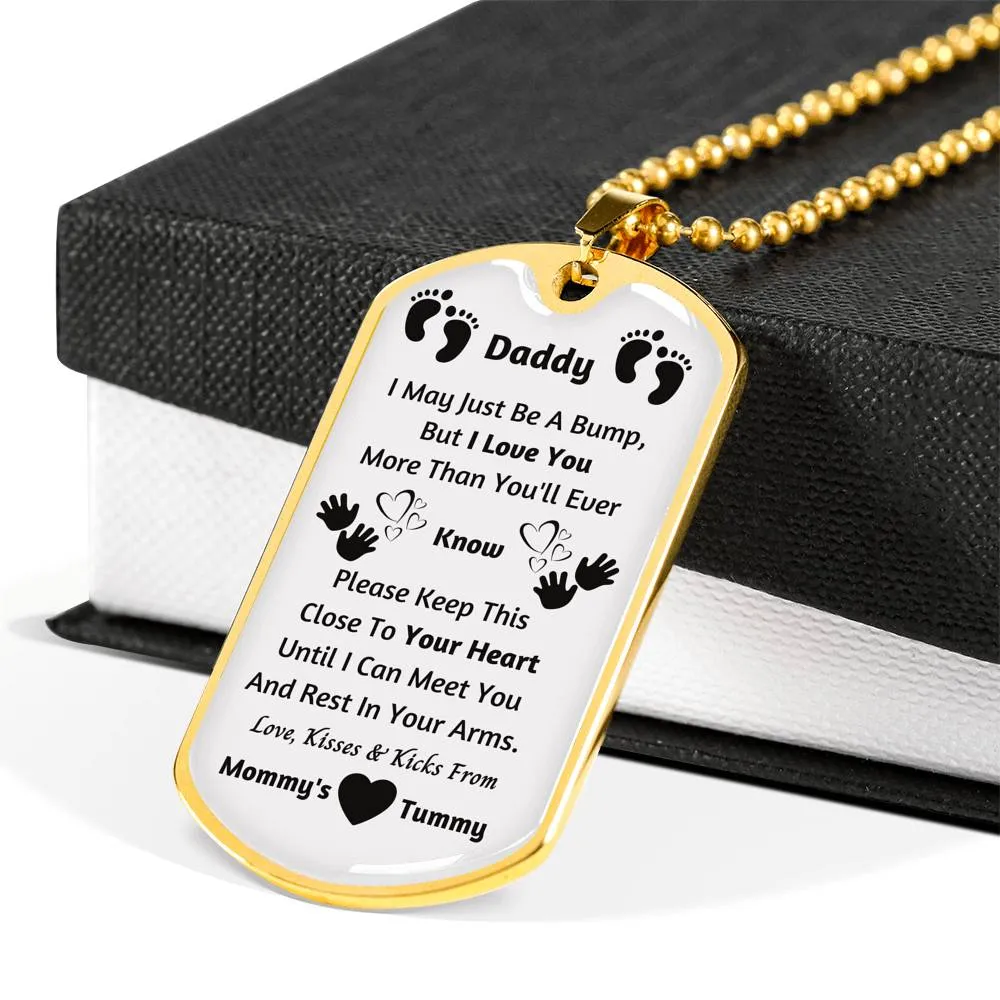 New Dad Gifts: New Dad Dog Tag Pendant Set  - New Dad Gift From Baby Bump - New Dad Gift From Wife - Baby Bump Gift - Dad Necklace - New Daddy Gifts - New Dad Jewelry - Expecting Father Gifts