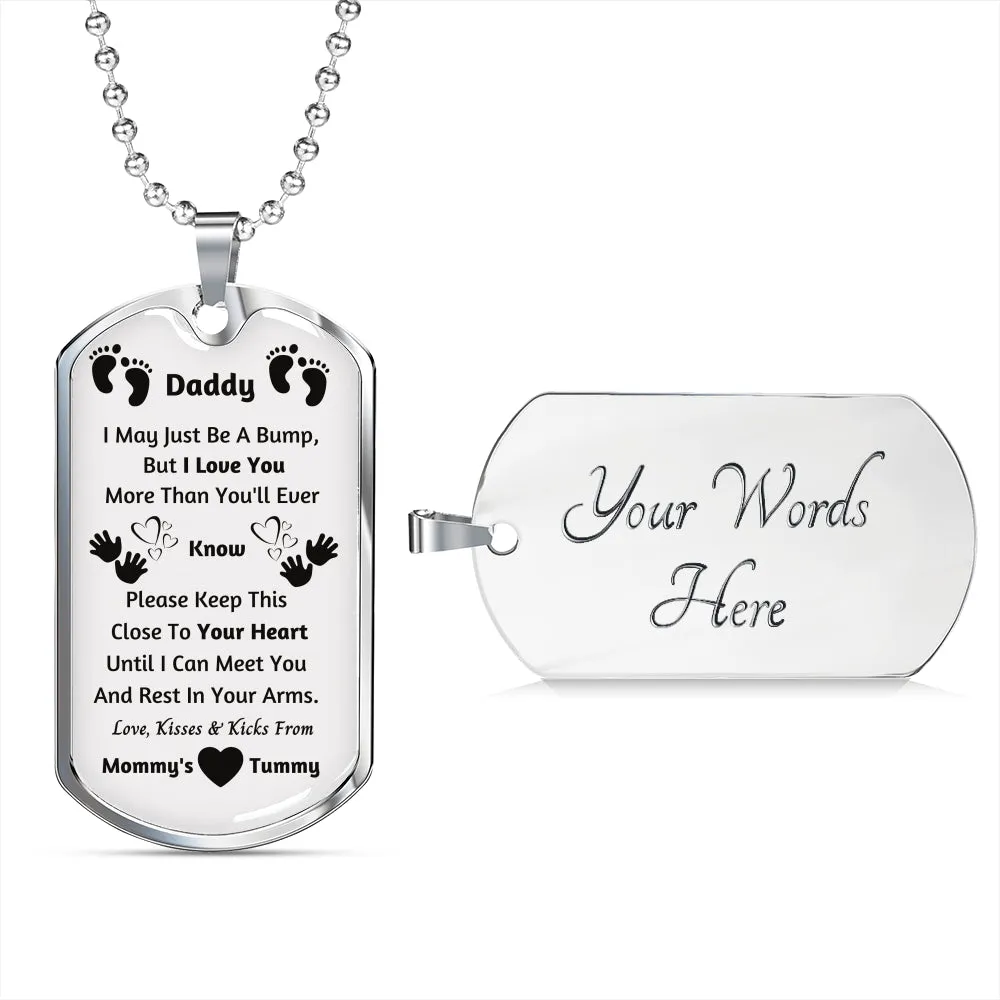 New Dad Gifts: New Dad Dog Tag Pendant Set  - New Dad Gift From Baby Bump - New Dad Gift From Wife - Baby Bump Gift - Dad Necklace - New Daddy Gifts - New Dad Jewelry - Expecting Father Gifts