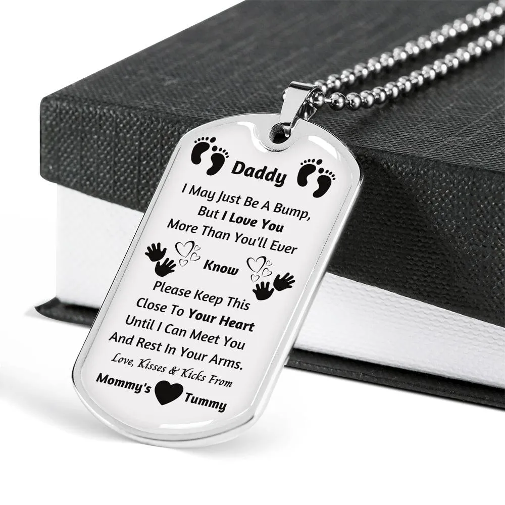New Dad Gifts: New Dad Dog Tag Pendant Set  - New Dad Gift From Baby Bump - New Dad Gift From Wife - Baby Bump Gift - Dad Necklace - New Daddy Gifts - New Dad Jewelry - Expecting Father Gifts