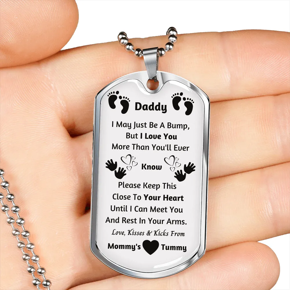 New Dad Gifts: New Dad Dog Tag Pendant Set  - New Dad Gift From Baby Bump - New Dad Gift From Wife - Baby Bump Gift - Dad Necklace - New Daddy Gifts - New Dad Jewelry - Expecting Father Gifts
