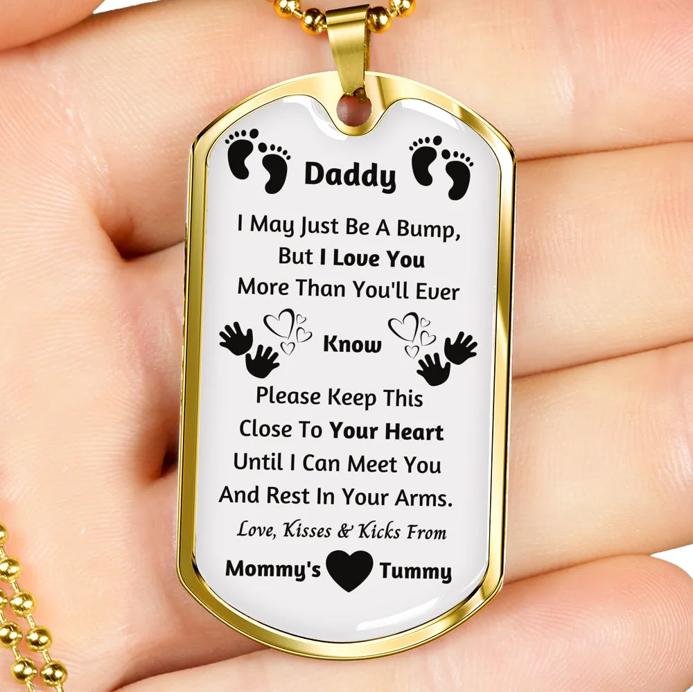 New Dad Gifts: New Dad Dog Tag Pendant Set  - New Dad Gift From Baby Bump - New Dad Gift From Wife - Baby Bump Gift - Dad Necklace - New Daddy Gifts - New Dad Jewelry - Expecting Father Gifts