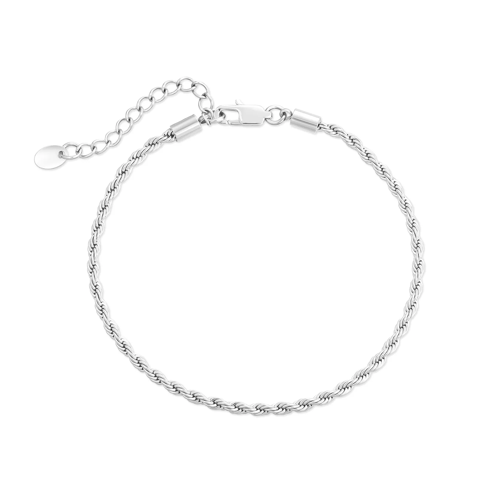 【NEW】18K Gold/White Gold Rope Chain Anklet  Bracelet KRKC