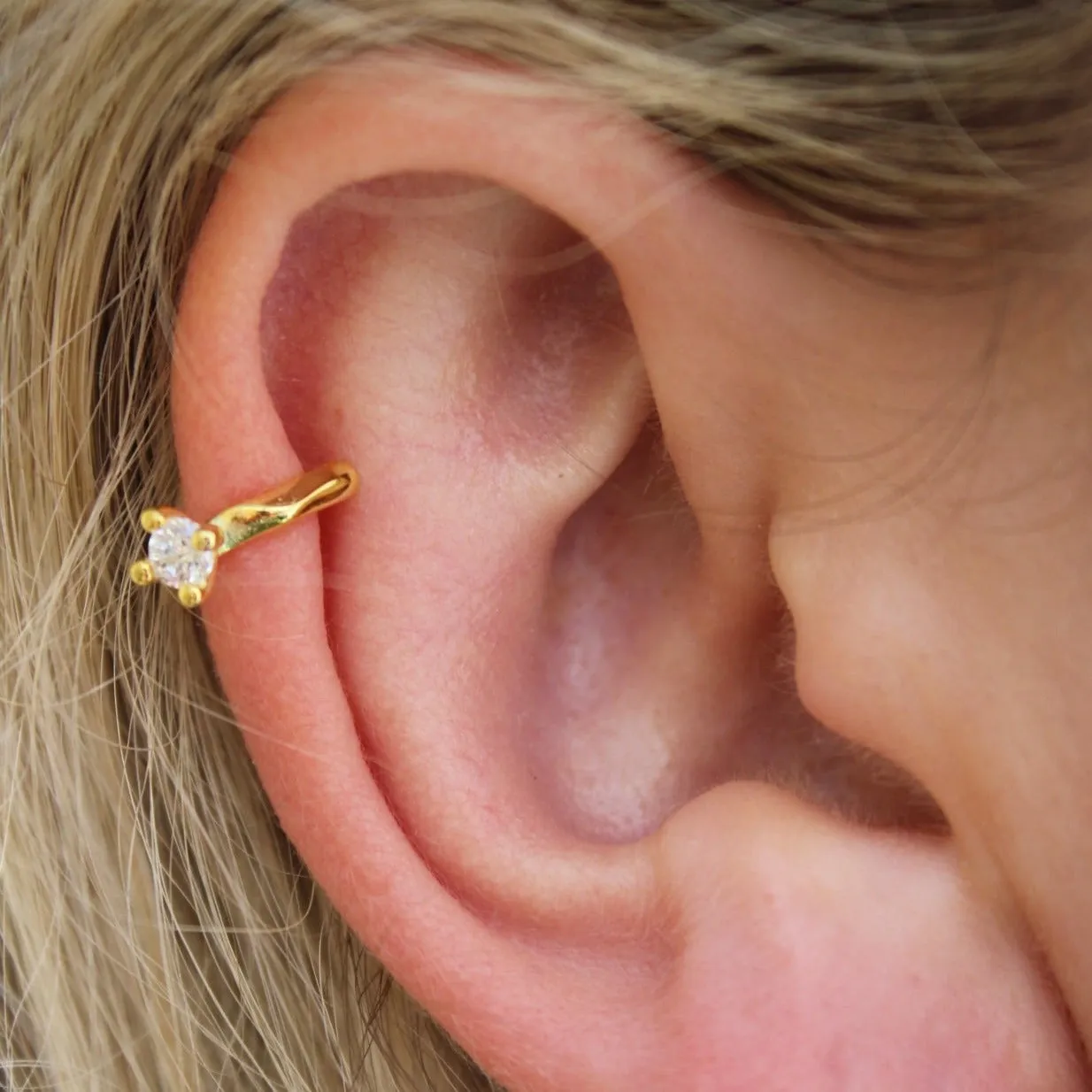 Nia Ear Cuff (single) with Diamond Detail