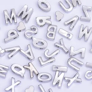 Nickel Alloy Letter Pendant Charm Capital letter Metal letter Finding Letter Initial Pendants for Personalize Necklaces " B " 10*6.5*3.5mm 10pcs