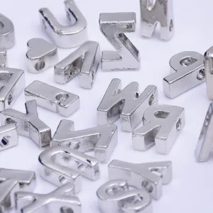 Nickel Alloy Letter Pendant Charm Capital letter Metal letter Finding Letter Initial Pendants for Personalize Necklaces " K " 10*6.5*3.5mm 10pcs
