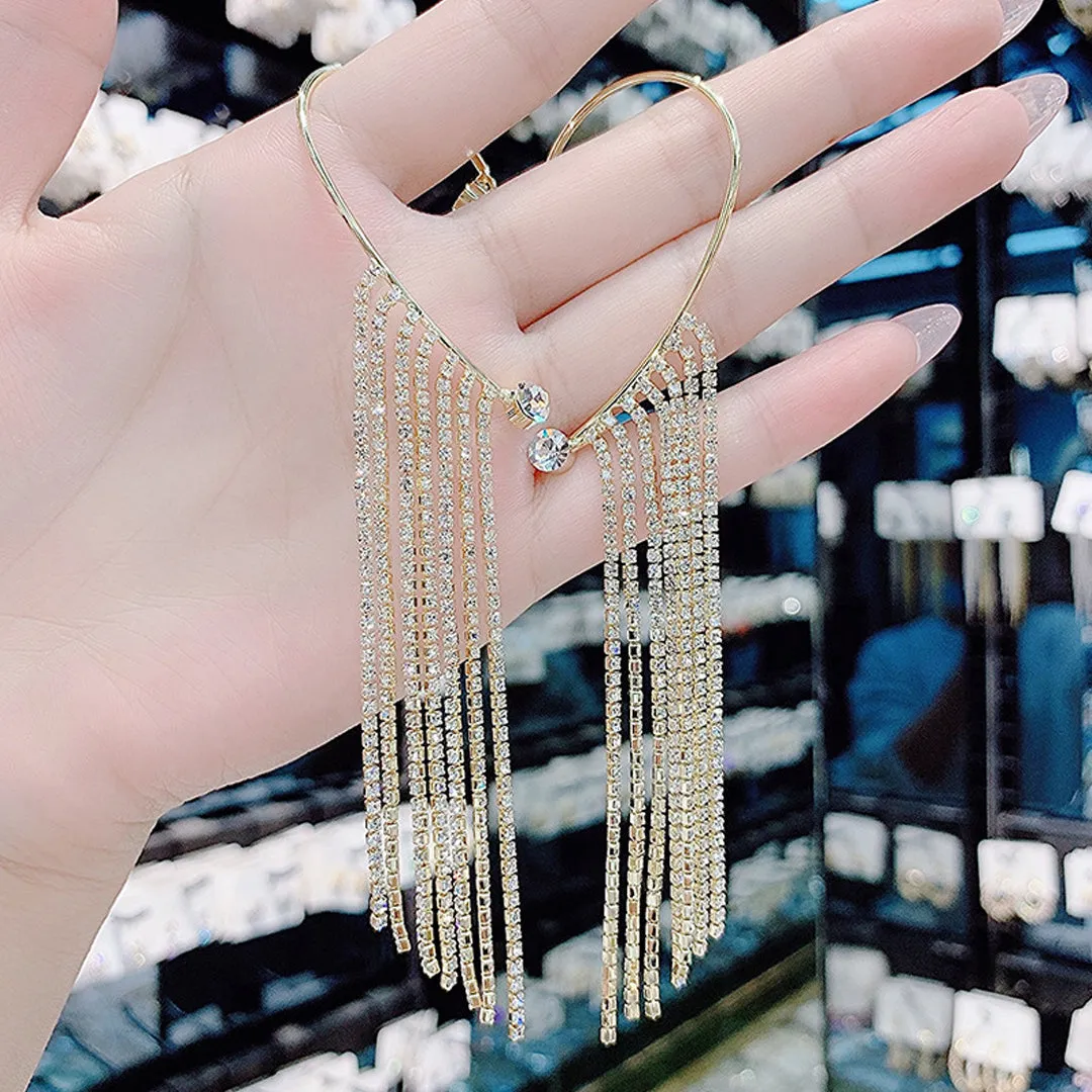 No Piercing Tassel Ear Cuff Korean Earrings 2 Pcs/Set