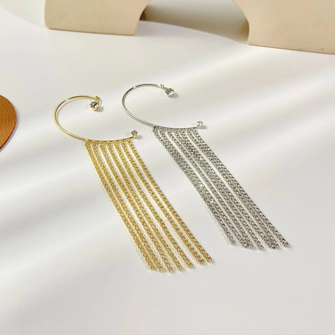 No Piercing Tassel Ear Cuff Korean Earrings 2 Pcs/Set