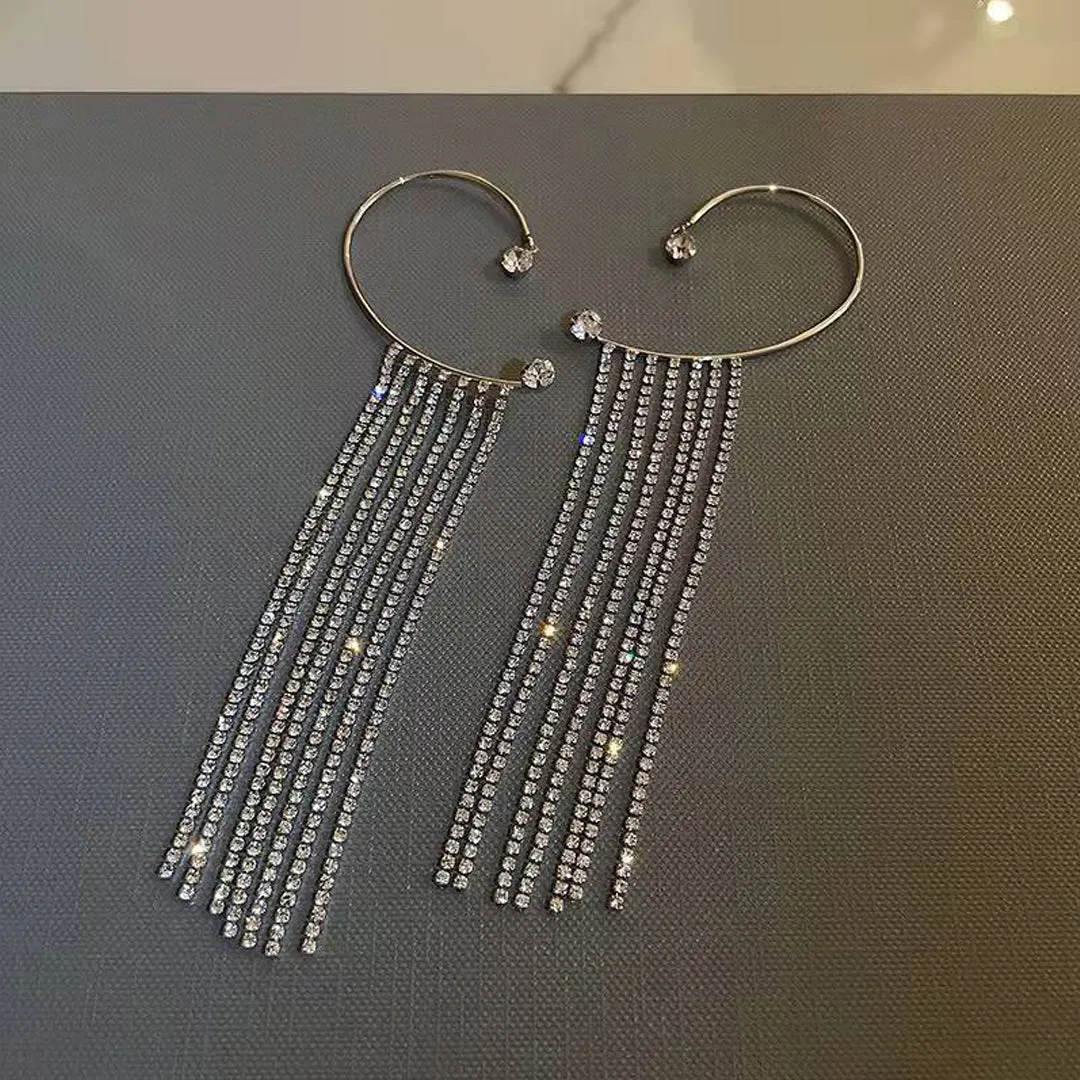No Piercing Tassel Ear Cuff Korean Earrings 2 Pcs/Set