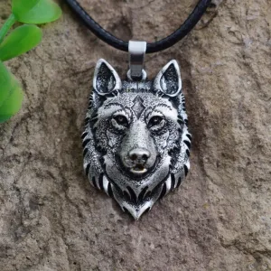 Norse Wolf Head Necklace