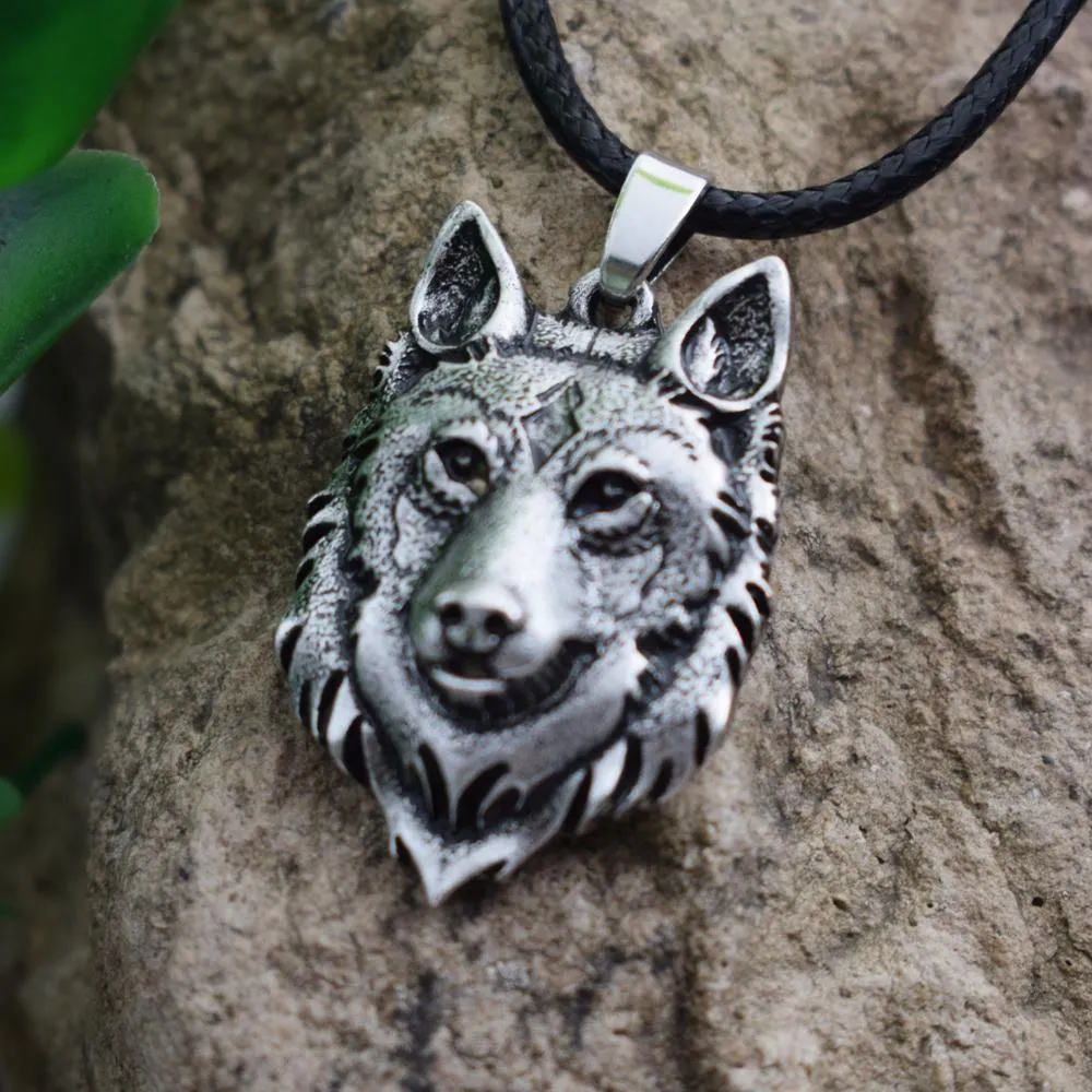 Norse Wolf Head Necklace