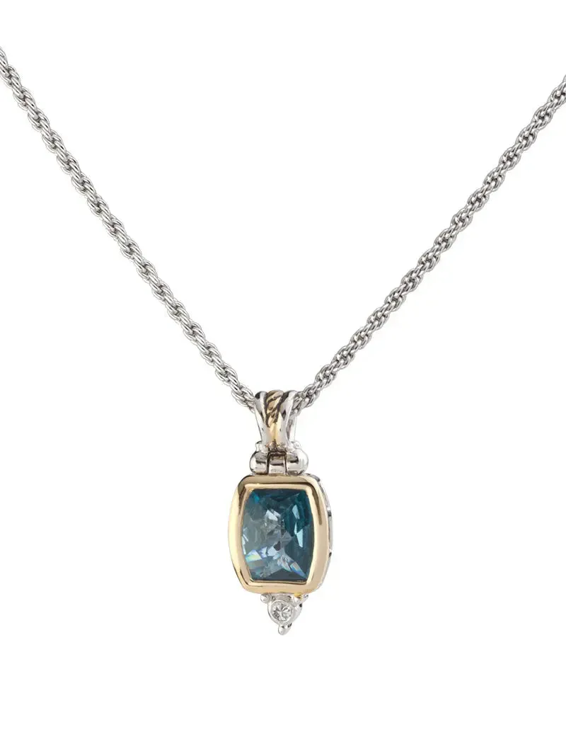 Nouveau Collection - Barrel Cubic Zirconia Pendant with Chain
