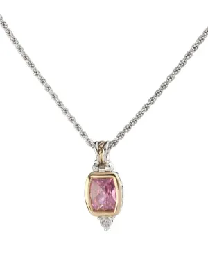 Nouveau Collection - Barrel Cubic Zirconia Pendant with Chain