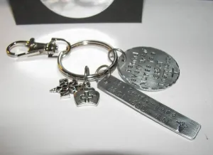 Nurse instructor gift , custom personalized hand stamped keyring, handstamped keyring, hand stamped key chain , hand stamped keychain