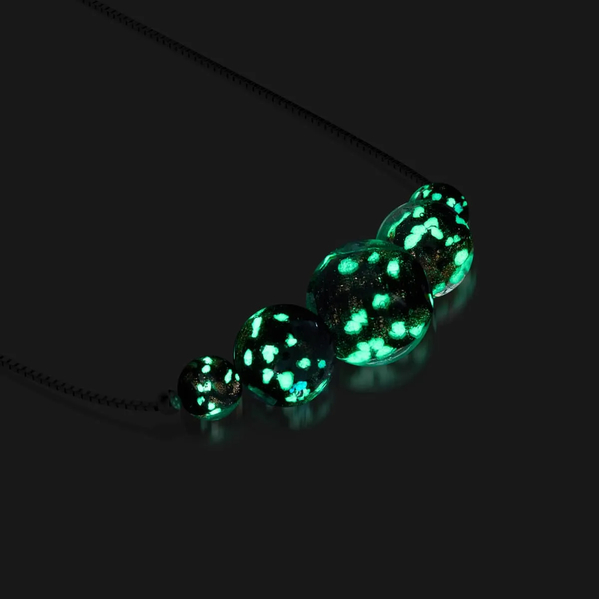 Obsidian | .925 Sterling Silver | Firefly Glass Infinity Clasp Anklet