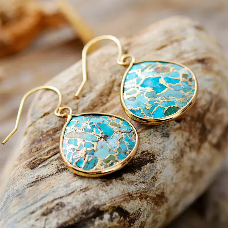 Ocean Vein Jasper Drop Earrings
