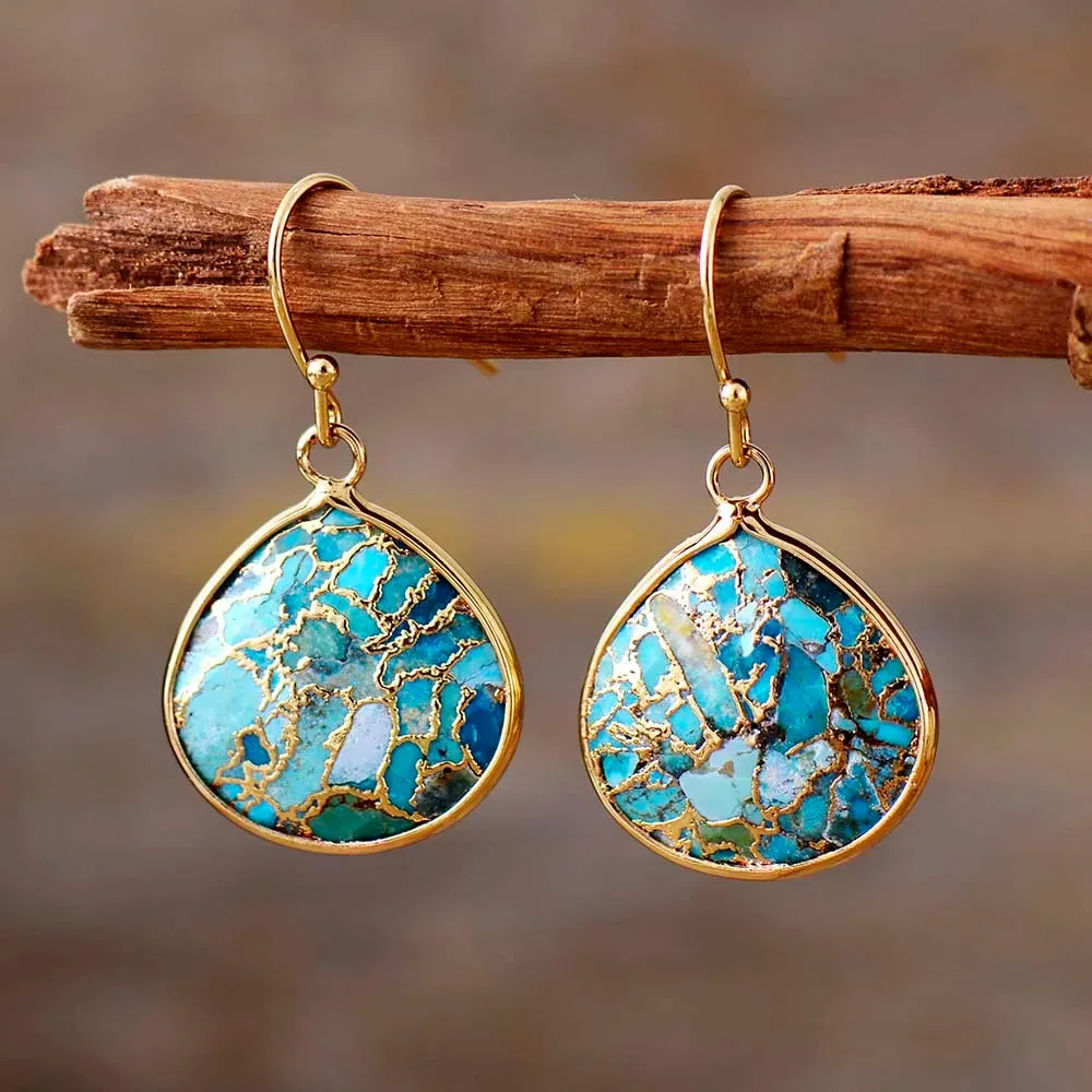 Ocean Vein Jasper Drop Earrings