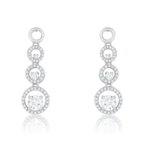 Olivia Graduated Round CZ Dangle Earrings | 3ct