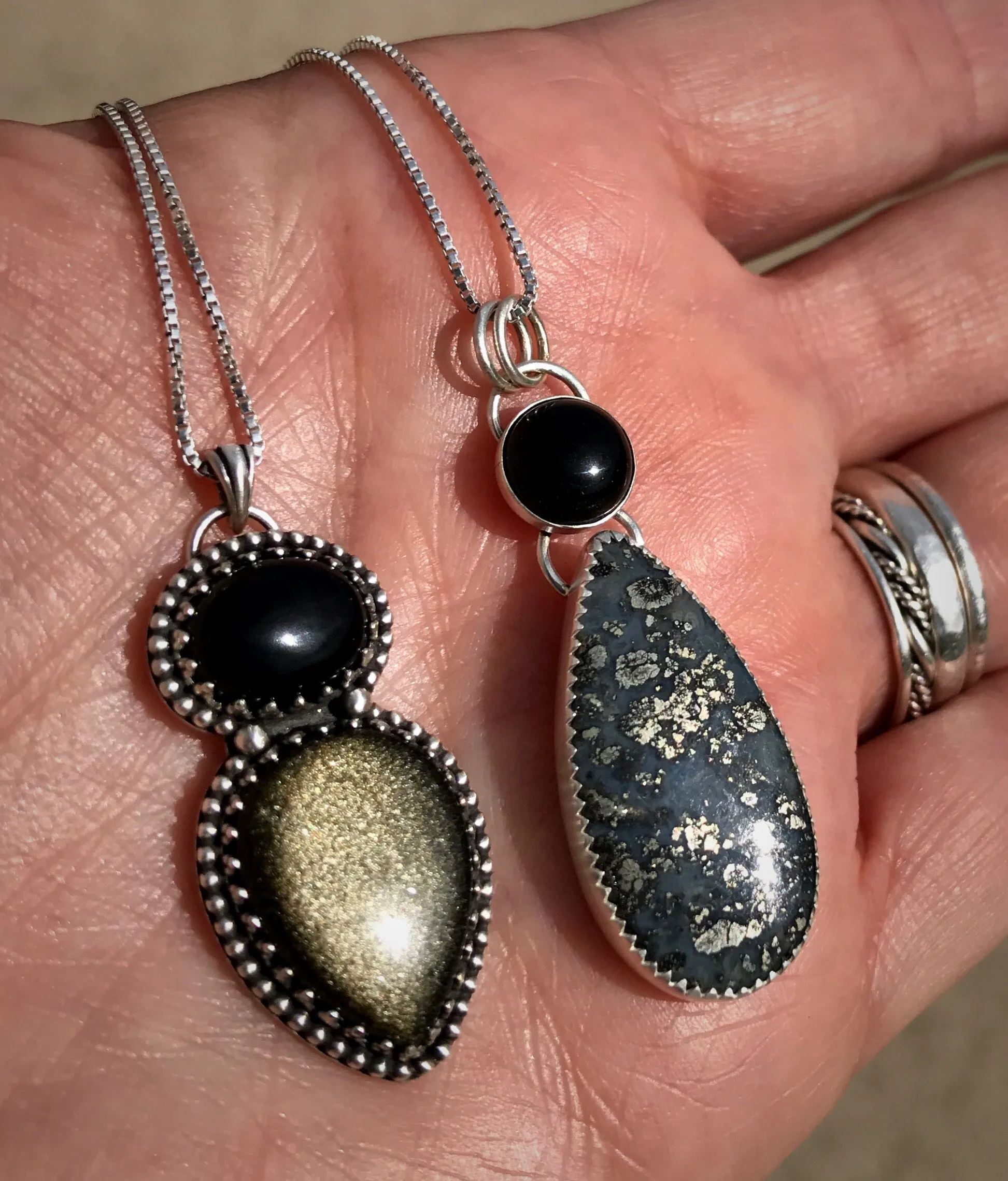 Onyx & Marcasite Pendant